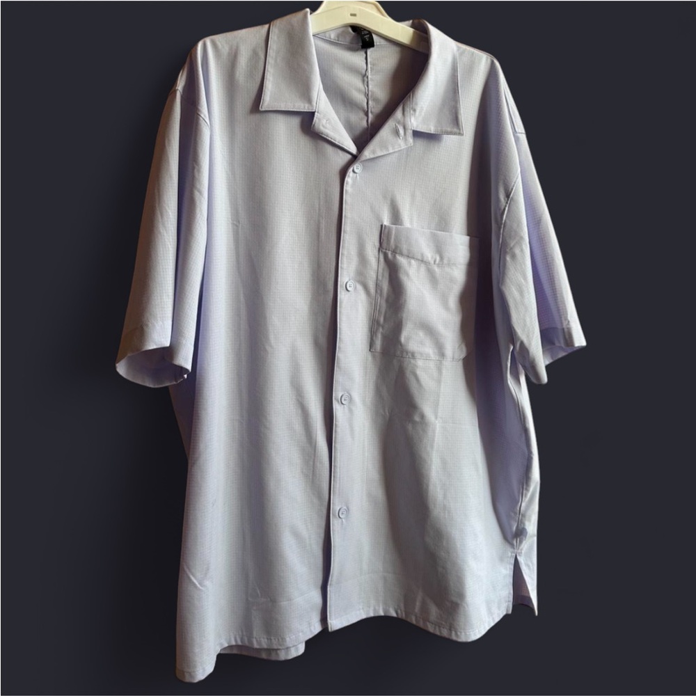 lululemon athletica Men's Casual Purple Gray Button Down Airing Easy XL